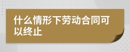 什么情形下劳动合同可以终止