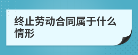 终止劳动合同属于什么情形