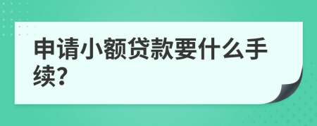 申请小额贷款要什么手续？