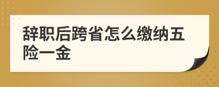 辞职后跨省怎么缴纳五险一金