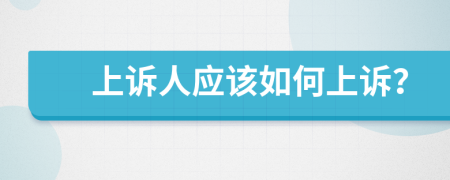 上诉人应该如何上诉？