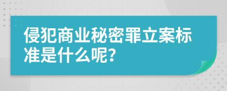 侵犯商业秘密罪立案标准是什么呢？