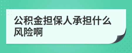 公积金担保人承担什么风险啊