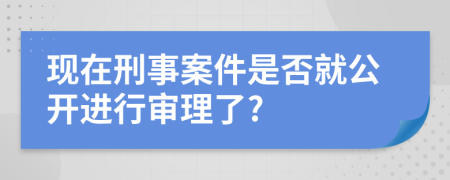 现在刑事案件是否就公开进行审理了?