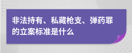 非法持有、私藏枪支、弹药罪的立案标准是什么