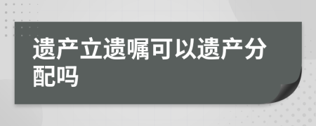 遗产立遗嘱可以遗产分配吗