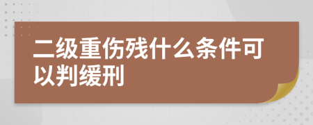 二级重伤残什么条件可以判缓刑