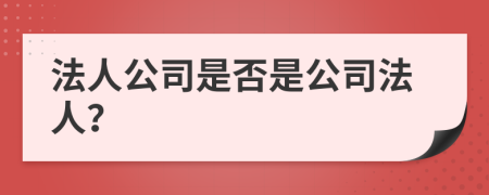 法人公司是否是公司法人？