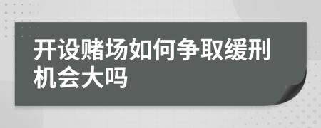 开设赌场如何争取缓刑机会大吗