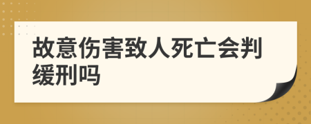 故意伤害致人死亡会判缓刑吗