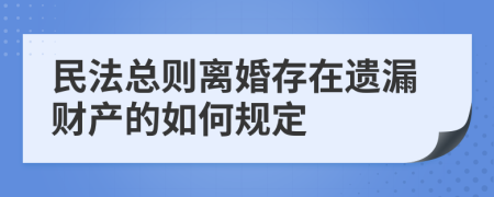 民法总则离婚存在遗漏财产的如何规定