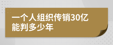 一个人组织传销30亿能判多少年