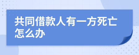共同借款人有一方死亡怎么办