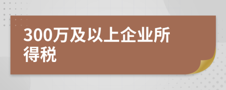 300万及以上企业所得税