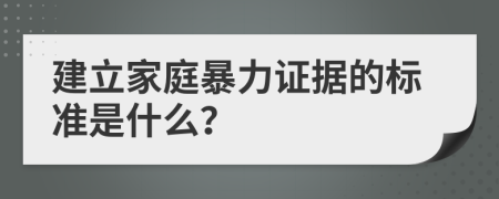 建立家庭暴力证据的标准是什么？