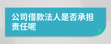 公司借款法人是否承担责任呢