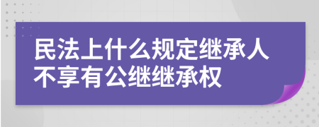 民法上什么规定继承人不享有公继继承权