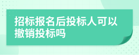 招标报名后投标人可以撤销投标吗