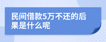 民间借款5万不还的后果是什么呢