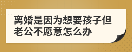 离婚是因为想要孩子但老公不愿意怎么办