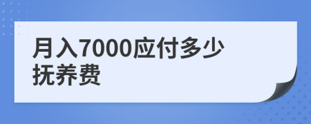 月入7000应付多少抚养费