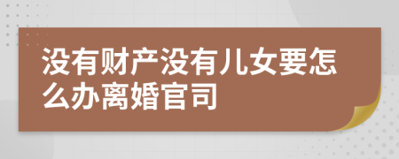 没有财产没有儿女要怎么办离婚官司