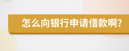 怎么向银行申请借款啊？