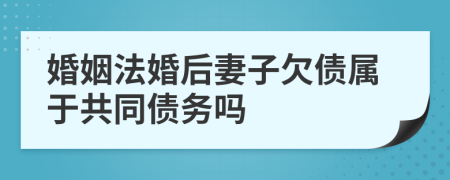 婚姻法婚后妻子欠债属于共同债务吗