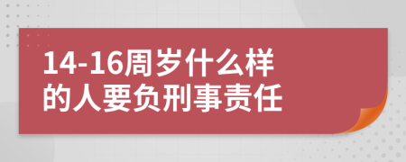 14-16周岁什么样的人要负刑事责任