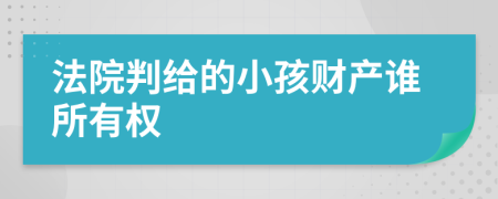 法院判给的小孩财产谁所有权