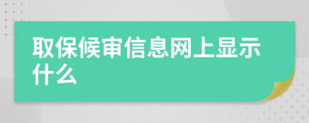 取保候审信息网上显示什么