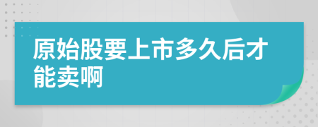 原始股要上市多久后才能卖啊