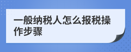 一般纳税人怎么报税操作步骤