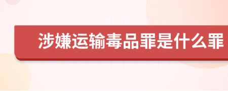 涉嫌运输毒品罪是什么罪