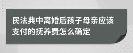 民法典中离婚后孩子母亲应该支付的抚养费怎么确定