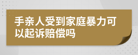 手亲人受到家庭暴力可以起诉赔偿吗