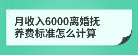 月收入6000离婚抚养费标准怎么计算