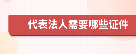 代表法人需要哪些证件