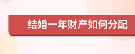 结婚一年财产如何分配
