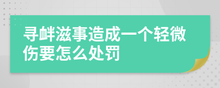 寻衅滋事造成一个轻微伤要怎么处罚
