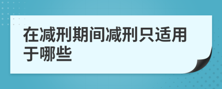 在减刑期间减刑只适用于哪些