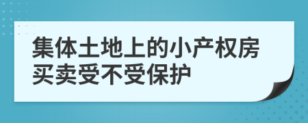 集体土地上的小产权房买卖受不受保护