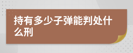 持有多少子弹能判处什么刑