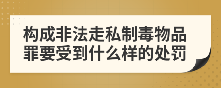 构成非法走私制毒物品罪要受到什么样的处罚