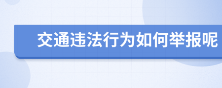 交通违法行为如何举报呢