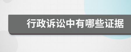 行政诉讼中有哪些证据