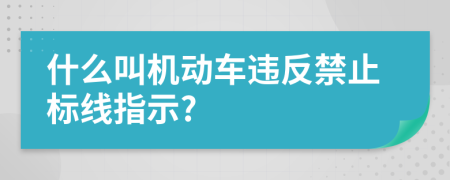 什么叫机动车违反禁止标线指示?