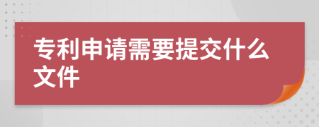 专利申请需要提交什么文件