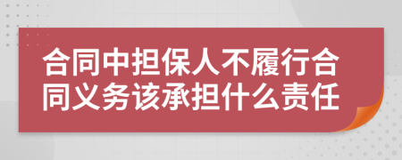合同中担保人不履行合同义务该承担什么责任