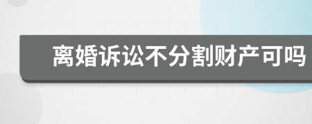 离婚诉讼不分割财产可吗